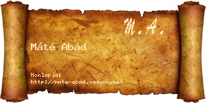 Máté Abád névjegykártya